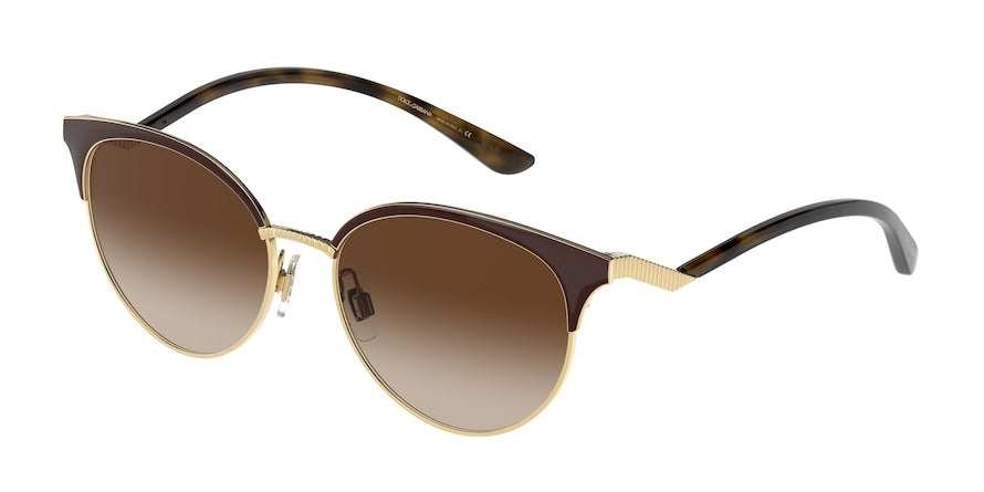 DOLCE & GABBANA DG2273 Phantos Sunglasses  134413-GOLD/BROWN 54-18-145 - Color Map brown