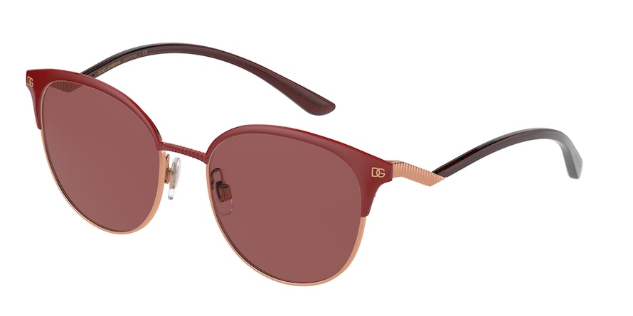 DOLCE & GABBANA DG2273 Phantos Sunglasses  135169-PINK GOLD/BORDEAUX 54-18-145 - Color Map bordeaux