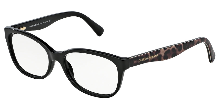 DOLCE & GABBANA DG3136 Square Eyeglasses 2525-BLACK 55-16-140 - Color Map black