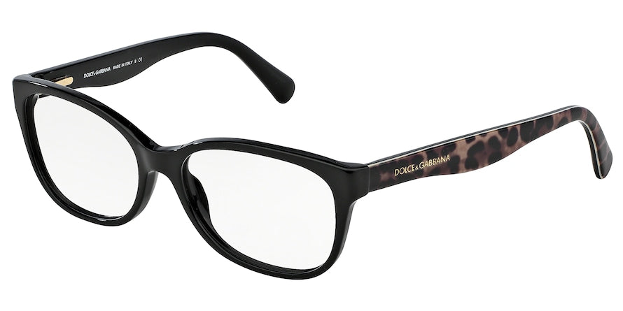 DOLCE & GABBANA MATT SILK DG3136 Square Eyeglasses 2525-BLACK 53-16-140 - Color Map black