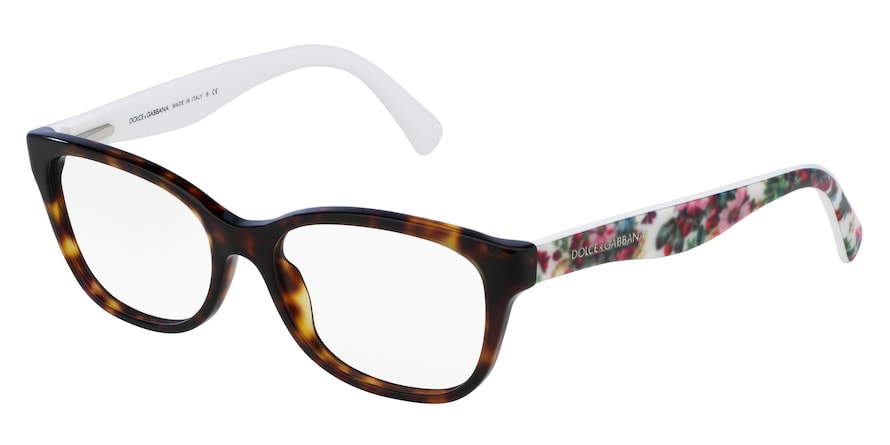 DOLCE & GABBANA MATT SILK DG3136 Square Eyeglasses 2783-HAVNA 53-16-140 - Color Map havana