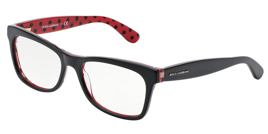 DOLCE & GABBANA DG3199 Butterfly Eyeglasses 2871-BLACK/POIS BLACK/RED 55-17-140 - Color Map black