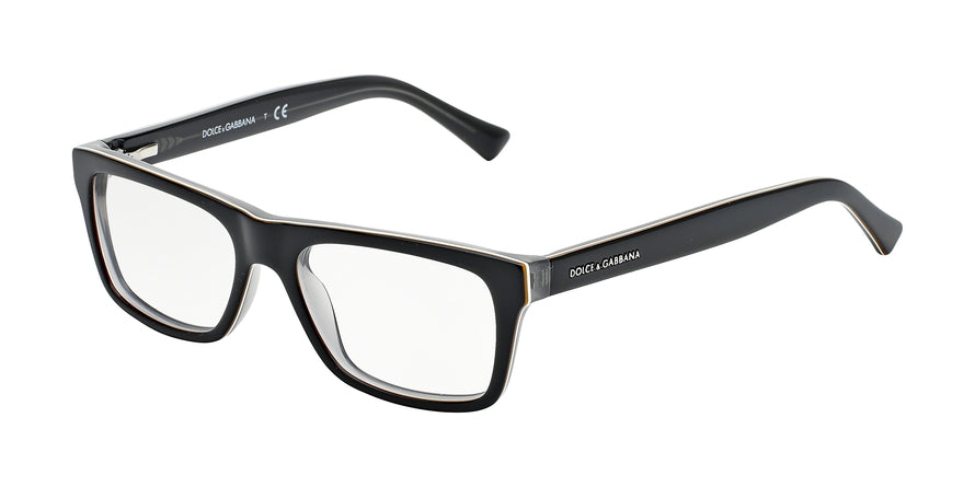 DOLCE & GABBANA URBAN DG3205 Rectangle Eyeglasses  1871-TOP BLACK ON GREY 47-15-130 - Color Map black