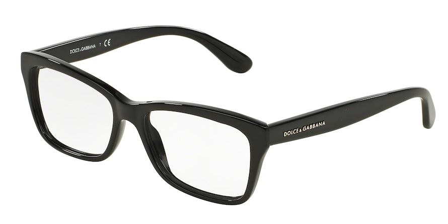 DOLCE & GABBANA CONTEMPORARY DG3215 Rectangle Eyeglasses 501-BLACK 54-16-140 - Color Map black