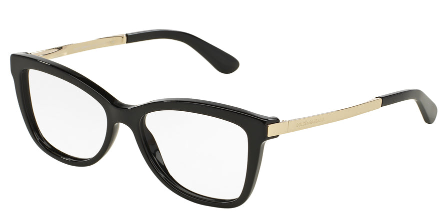 DOLCE & GABBANA DG3218 Cat Eye Eyeglasses  501-BLACK 54-16-140 - Color Map black