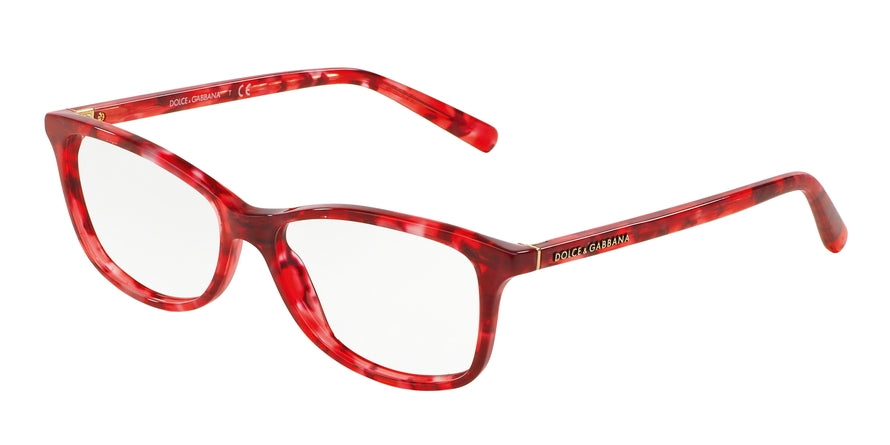DOLCE & GABBANA DG3222 Rectangle Eyeglasses 2923-RED MARBLE 52-15-140 - Color Map red