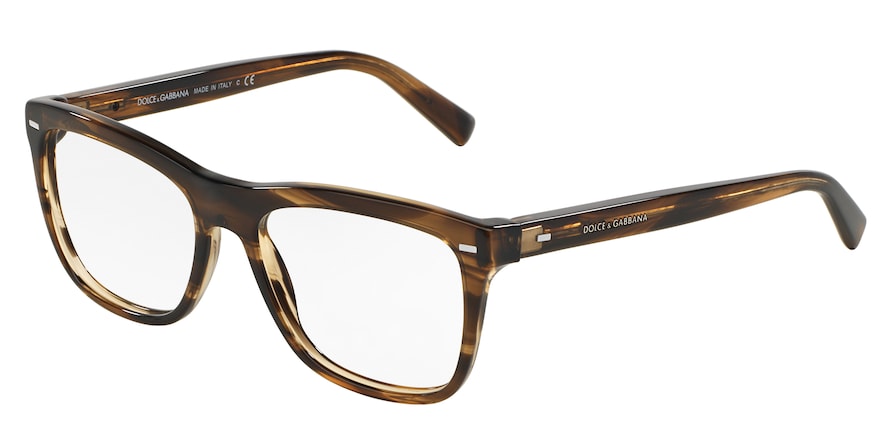 DOLCE & GABBANA DG3226 Square Eyeglasses  2925-STRIPED TOBACO 54-17-145 - Color Map brown