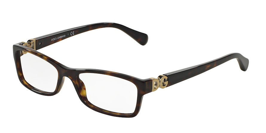 DOLCE & GABBANA DG3228 Rectangle Eyeglasses 502-HAVANA 53-16-140 - Color Map havana
