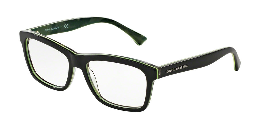 DOLCE & GABBANA DG3235 Rectangle Eyeglasses 2953-BLACK/FLUO YELLOW/CAMO 55-16-140 - Color Map black