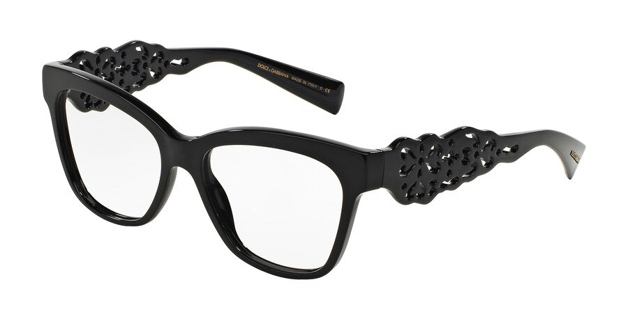 DOLCE & GABBANA DG3236F Square Eyeglasses 501-BLACK 54-16-140 - Color Map black