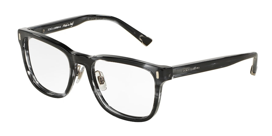 DOLCE & GABBANA DG3241 Square Eyeglasses 2924-STRIPED ANTHRACITE 54-19-140 - Color Map grey