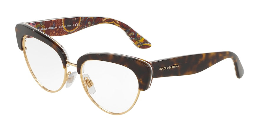 DOLCE & GABBANA DG3247 Cat Eye Eyeglasses 3037-TOP HAVANA/HANDCART 53-16-140 - Color Map havana