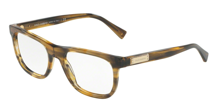 DOLCE & GABBANA DG3257 Square Eyeglasses 3063-STRIPED BROWN 54-19-145 - Color Map brown
