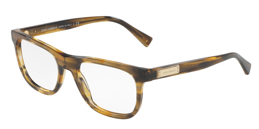 DOLCE & GABBANA DG3257 Square Eyeglasses  3063-STRIPED BROWN 52-19-140 - Color Map brown