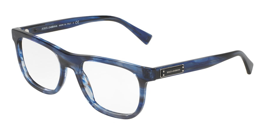 DOLCE & GABBANA DG3257 Square Eyeglasses 3065-STRIPED BLUE 54-19-145 - Color Map blue
