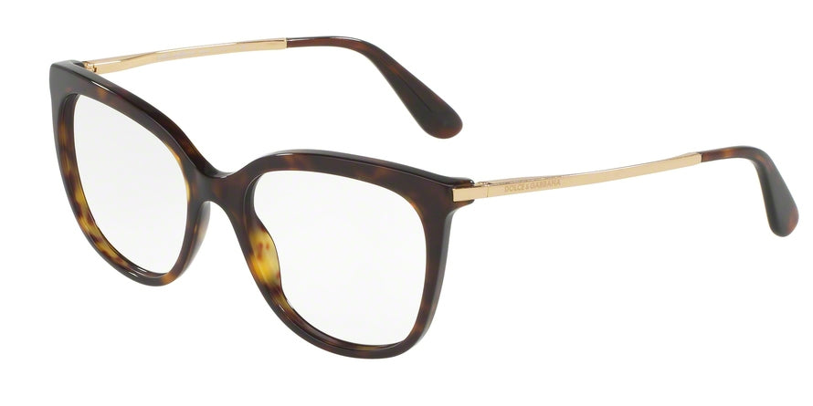 DOLCE & GABBANA DG3259F Square Eyeglasses 502-HAVANA 53-17-140 - Color Map havana