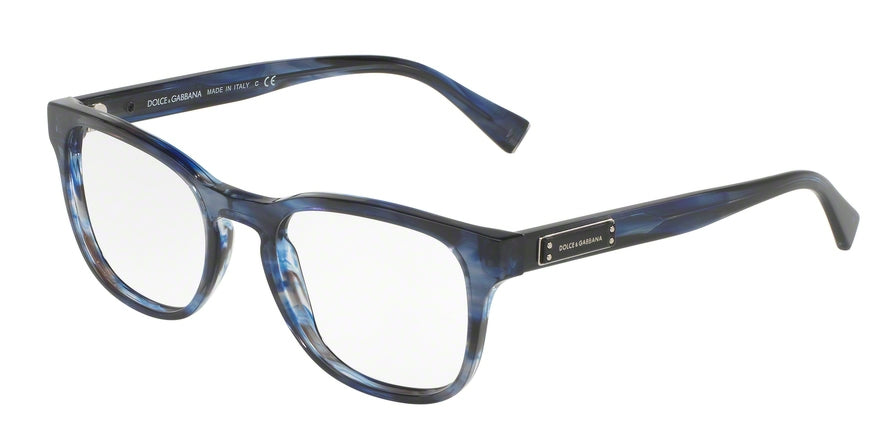 DOLCE & GABBANA DG3260F Phantos Eyeglasses 3065-STRIPED BLUE 52-20-145 - Color Map blue