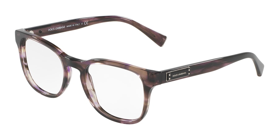 DOLCE & GABBANA DG3260 Square Eyeglasses 3064-STRIPED VIOLET 50-20-140 - Color Map purple/reddish