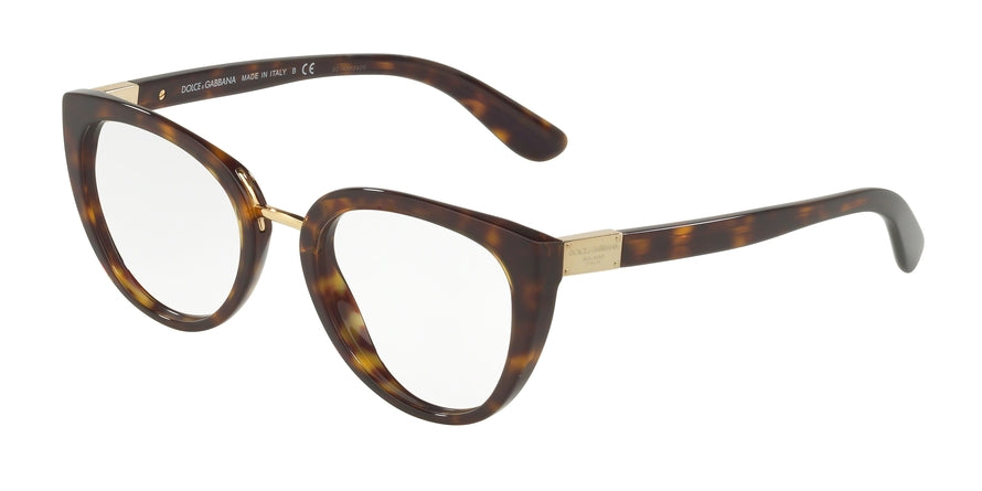 DOLCE & GABBANA DG3262 Cat Eye Eyeglasses 502-HAVANA 53-20-140 - Color Map havana