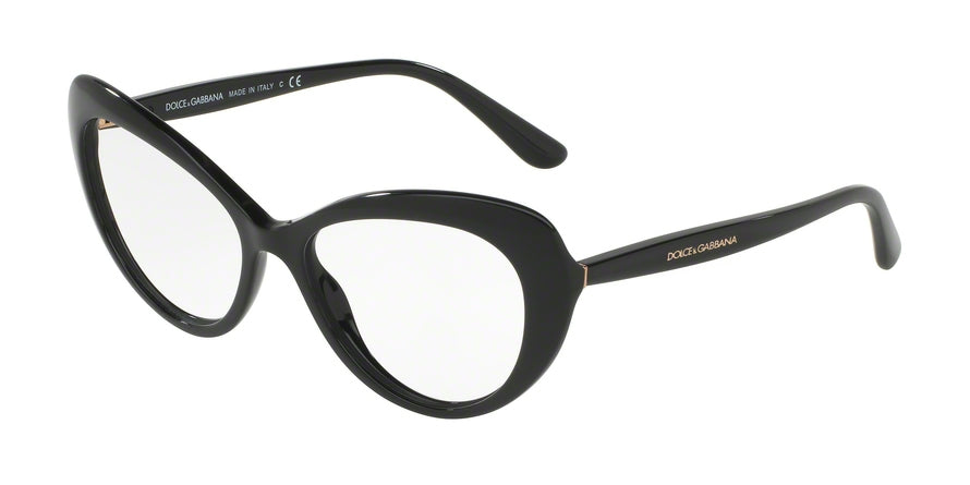 DOLCE & GABBANA DG3264 Cat Eye Eyeglasses 501-BLACK 54-16-140 - Color Map black