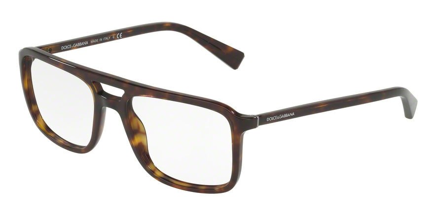 DOLCE & GABBANA DG3267F Rectangle Eyeglasses 502-HAVANA 54-18-145 - Color Map havana