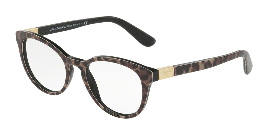 DOLCE & GABBANA DG3268F Phantos Eyeglasses 1995-LEOPRINT 50-18-145 - Color Map multi