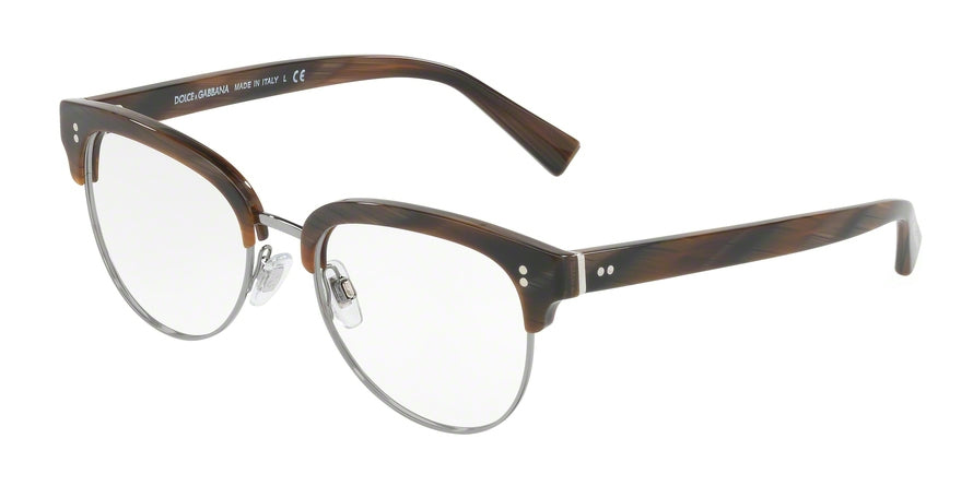 DOLCE & GABBANA DG3270 Irregular Eyeglasses 3118-STRIPED BORDEAUX/GUNMETAL 52-19-145 - Color Map bordeaux