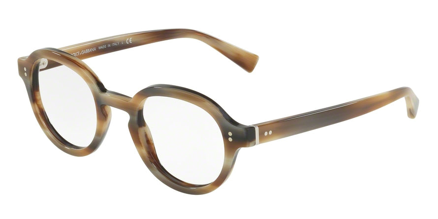 DOLCE & GABBANA DG3271 Irregular Eyeglasses 3116-STRIPED BROWN 47-23-145 - Color Map brown