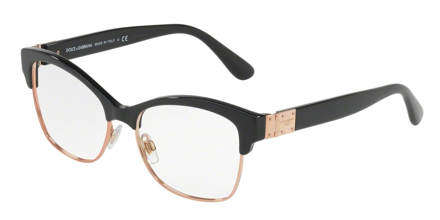 DOLCE & GABBANA DG3272 Pillow Eyeglasses  501-BLACK 52-17-140 - Color Map black