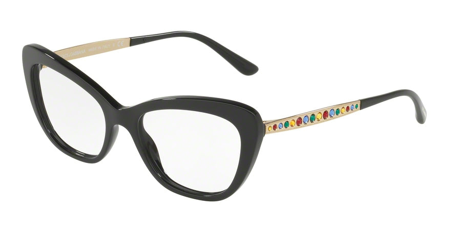 DOLCE & GABBANA DG3275B Cat Eye Eyeglasses 501-BLACK 52-17-140 - Color Map black
