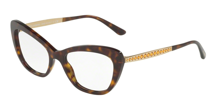 DOLCE & GABBANA DG3275B Cat Eye Eyeglasses 502-HAVANA 52-17-140 - Color Map havana