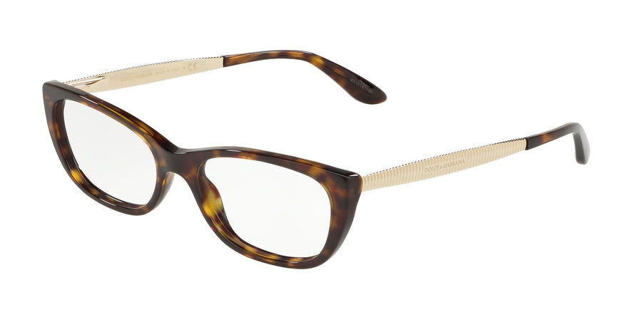 DOLCE & GABBANA DG3279F Cat Eye Eyeglasses 502-HAVANA 53-16-140 - Color Map havana