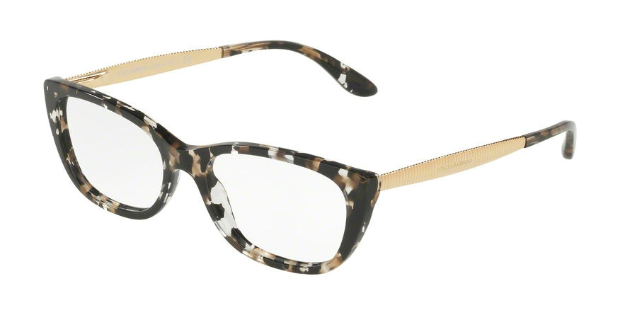 DOLCE & GABBANA DG3279F Cat Eye Eyeglasses 911-CUBE BLACK/GOLD 53-16-140 - Color Map black
