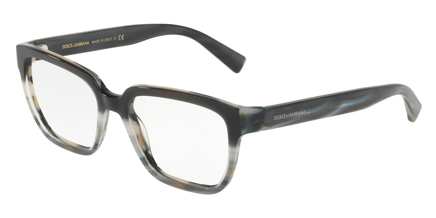 DOLCE & GABBANA DG3282 Square Eyeglasses 3157-BLACK GREDIENT BLUE HORN 54-17-140 - Color Map black