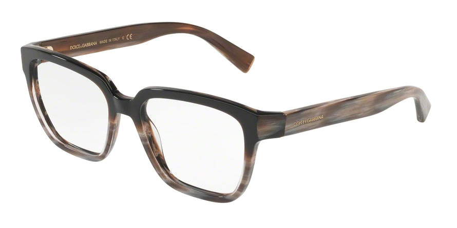 DOLCE & GABBANA DG3282 Square Eyeglasses 3158-BROWN GRADIENT BROWN HORN 54-17-140 - Color Map brown
