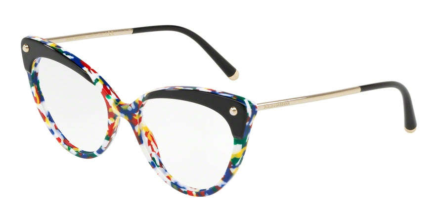 DOLCE & GABBANA DG3291 Cat Eye Eyeglasses 3181-TOP BLACK ON MEMPHIS 54-17-140 - Color Map black