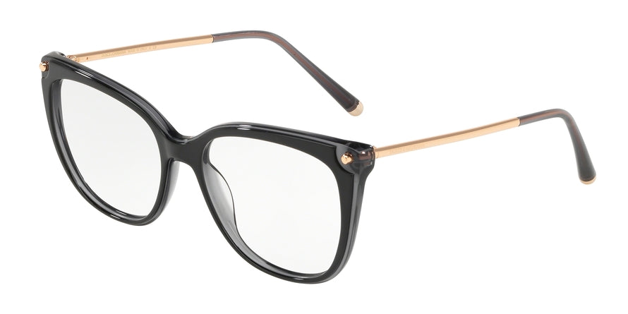 DOLCE & GABBANA DG3294 Butterfly Eyeglasses  501-TOP BLACK ON BLACK TRANSP 54-16-140 - Color Map black