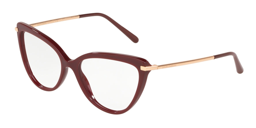DOLCE & GABBANA DG3295F Cat Eye Eyeglasses 3091-BORDEAUX 55-16-140 - Color Map bordeaux