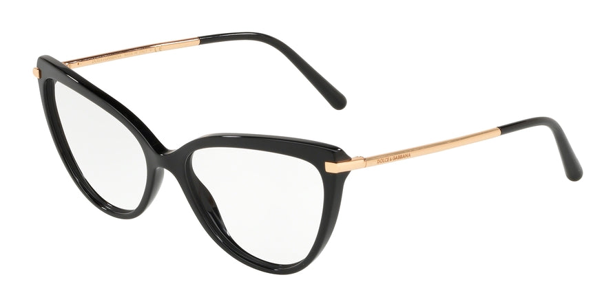 DOLCE & GABBANA DG3295F Cat Eye Eyeglasses 501-BLACK 55-16-140 - Color Map black