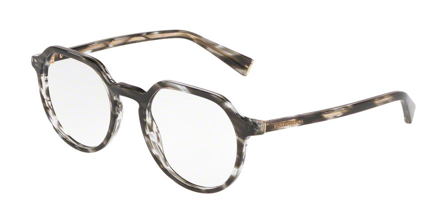 DOLCE & GABBANA DG3297 Irregular Eyeglasses 3220-STRIPED GREY 50-20-140 - Color Map grey