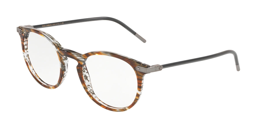 DOLCE & GABBANA DG3303 Phantos Eyeglasses 3221-STRIPED BROWN 52-22-145 - Color Map brown
