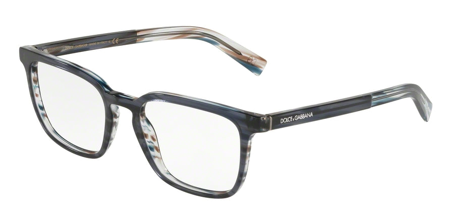 DOLCE & GABBANA DG3307 Square Eyeglasses 3196-TRANSPARENT BLUE/STRIPED BLUE 53-19-145 - Color Map black
