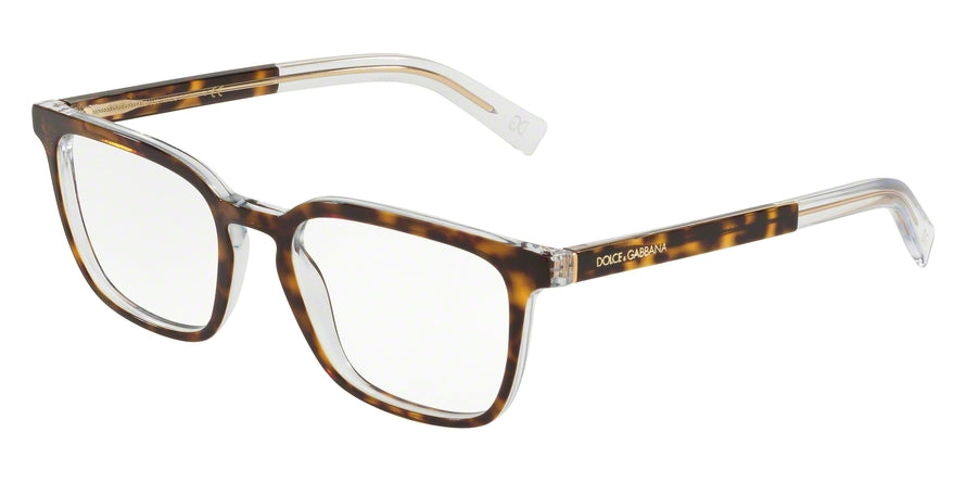 DOLCE & GABBANA DG3307 Square Eyeglasses 757-TOP HAVANA ON CRYSTAL 53-19-145 - Color Map havana