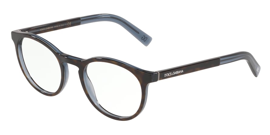 DOLCE & GABBANA DG3309 Phantos Eyeglasses 3209-TOP HAVANA ON TRANSPARENT BLUE 50-21-145 - Color Map blue