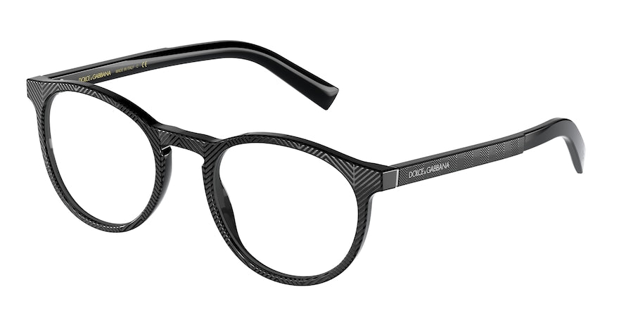 DOLCE & GABBANA DG3309 Phantos Eyeglasses 3298-NERO TEXTURE SPIGATO 54-21-145 - Color Map black