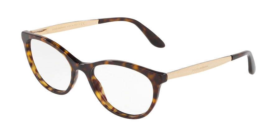 DOLCE & GABBANA DG3310 Cat Eye Eyeglasses 502-HAVANA 54-18-140 - Color Map havana