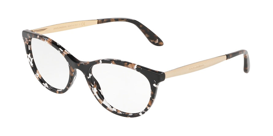DOLCE & GABBANA DG3310 Cat Eye Eyeglasses 911-CUBE BLACK/GOLD 54-18-140 - Color Map black