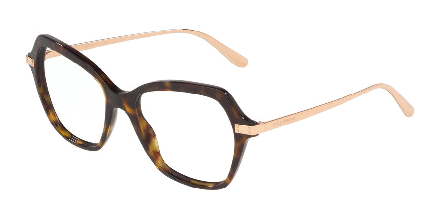DOLCE & GABBANA DG3311 Butterfly Eyeglasses 502-HAVANA 53-17-140 - Color Map havana
