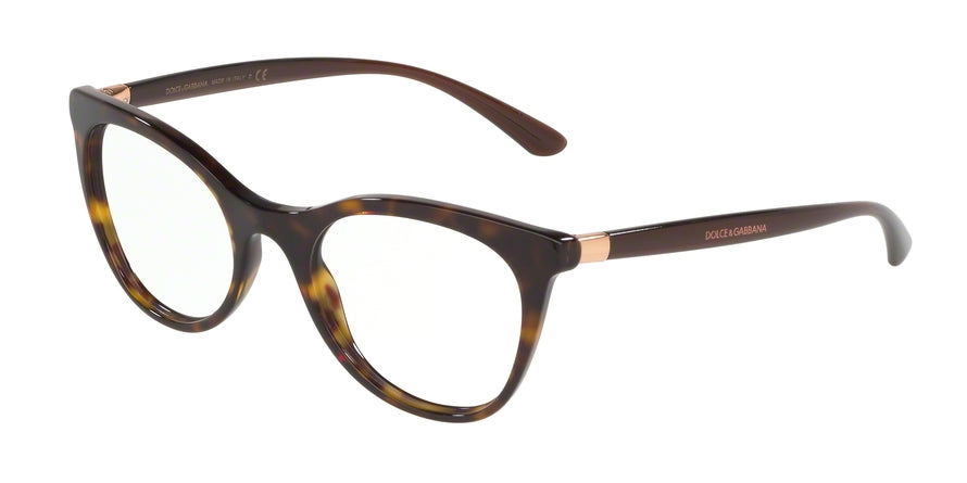 DOLCE & GABBANA DG3312 Cat Eye Eyeglasses 502-HAVANA 52-20-140 - Color Map havana
