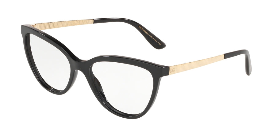 DOLCE & GABBANA DG3315 Cat Eye Eyeglasses  501-BLACK 55-17-140 - Color Map black